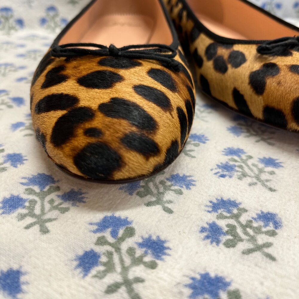 NIB J.Crew leopard print calf hair ballet flats - Picture 4 of 16